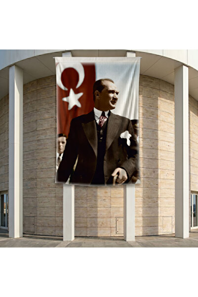 puntodizayn Gazi Mustafa Kemal Atatürk Poster Bayrak Premium Raşel Kumaş ATA1...