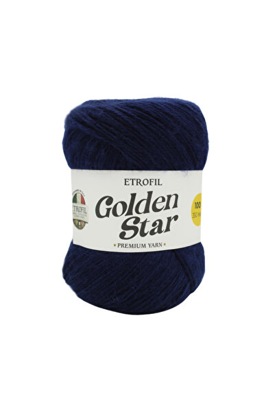 Etrofil Golden Star Knitting Yarn Dark Navy Blue 75% Premium Acrylic 25% Orga...