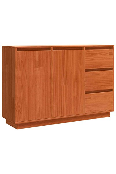 vidaxl Bufet Stejar închis 111 x 34 x 75 cm Lemn de pin masiv