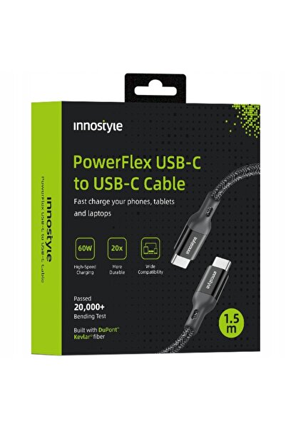 Innostyle Cablu USB-C Încărcare Rapidă Pentru iPhone Samsung 3A 60W Kevlar 2M