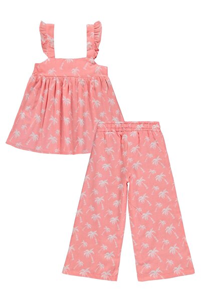 Civil Girls Palm Tree Patterned Set for 2-5 Years - Pink