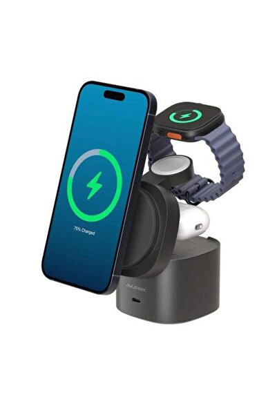 Alogic PowerPod φορτιστής 4-σε-1, Φορτιστής Qi2/MagSafe για iPhone, Apple Wat...