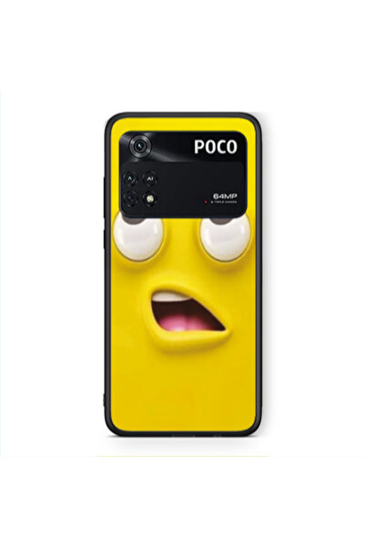 Other Xiaomi Poco M4 Pro 4G Confused face Black Glossy Θήκη