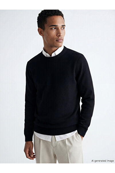 LC Waikiki Nevavm Oval Collar Men's Knitwear Sweater with a Difference