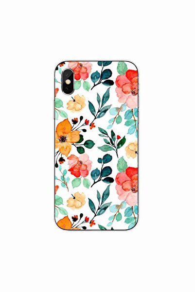 OEM Case compatible with Apple iPhone X Silicone Gel Tpu Painted Flowers Pattern