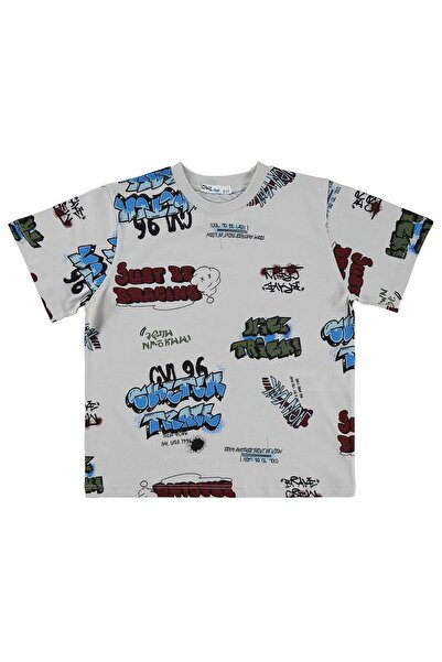 Civil Boys New York Printed T-Shirt for Ages 6-9 - Dark Stone Color