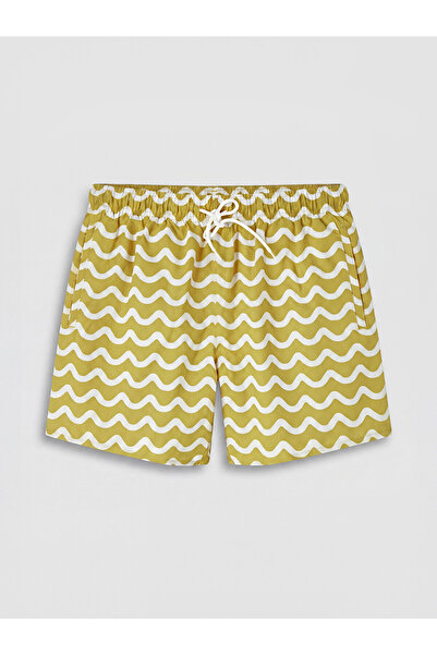 LC Waikiki Nevavm Short Length Patterned Men's Swim Shorts with Difference