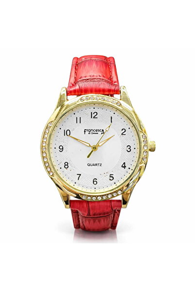 Watch Classic red ladies watch with gold case, Francesca di Geneva, FF127