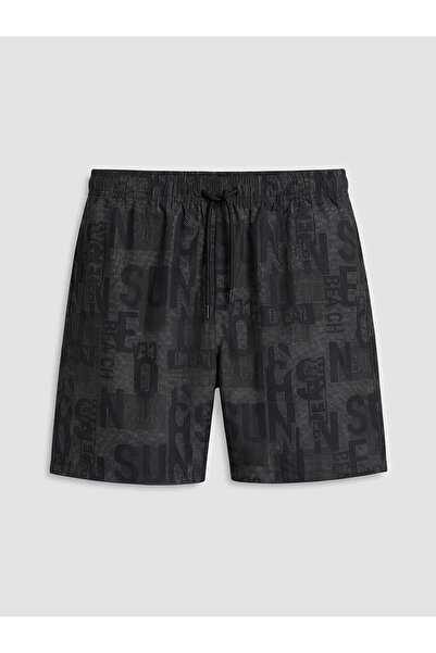 LC Waikiki Nevavm Short Length Patterned Men's Swim Shorts with Difference