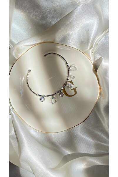 GAMZE Steel D Letter Charm Bracelet