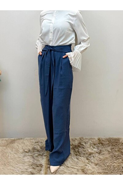 JOOQSTORE Comfortable Wide-Legged Pants with Belt Detail