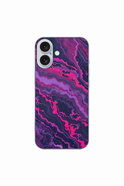 OEM Husa compatibila cu Apple iPhone 16 Silicon Gel Tpu Model Midnight Rose M...