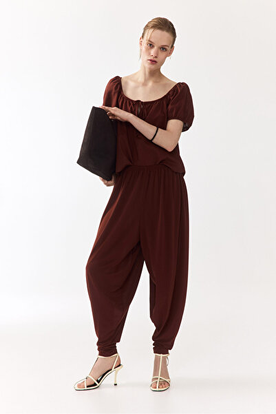 H&M Keten Karışımlı ve Kabarık Kollu Bluz