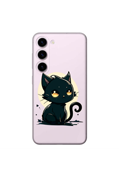Other Samsung S23 Plus Black Cat Transparent Silicone TPU Θήκη