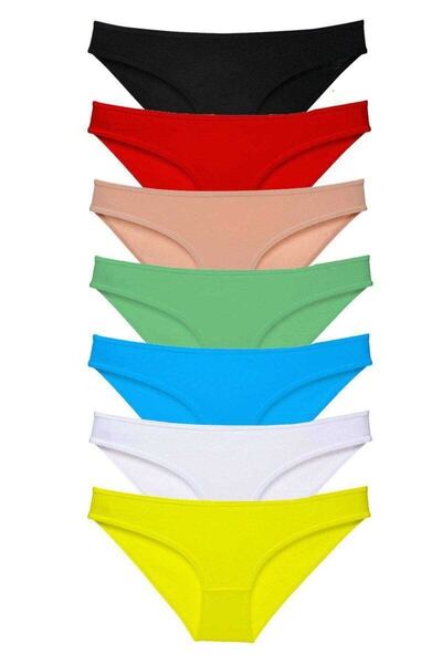 Mestore 7 Pieces Super Eco Set Lycra Women's Slip Panties Multi Color