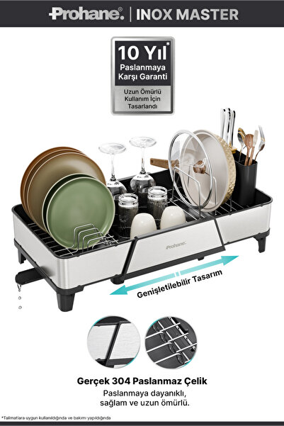prohane INOX MASTER KD600 | 304 Paslanmaz Çelik Genişletilebilir Bulaşıklık |...