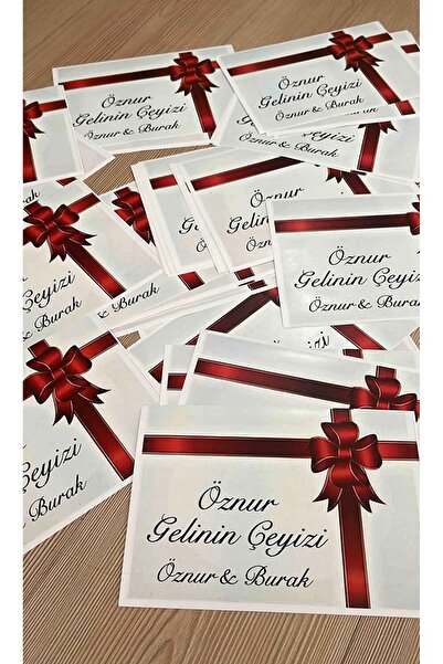 Gökçem hediyelik 10 adet kendinden yapışkanlı a4 gelin kolisi etiketi
