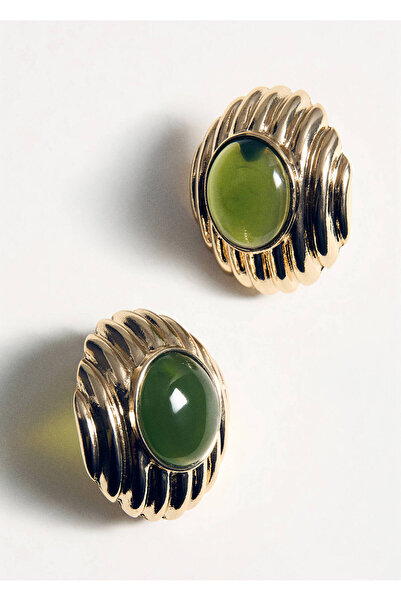 Bo Takı ve Aksesuar Vintage Green Stone Earrings