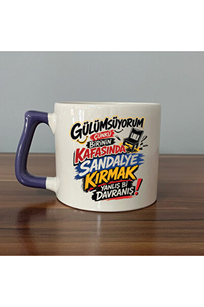 Kırtasiye Ofisi GÜLÜMSÜYORUM ÇÜNKÜ İNSANLARIN KAFASINDA Mor Kulplu Prime Miza...