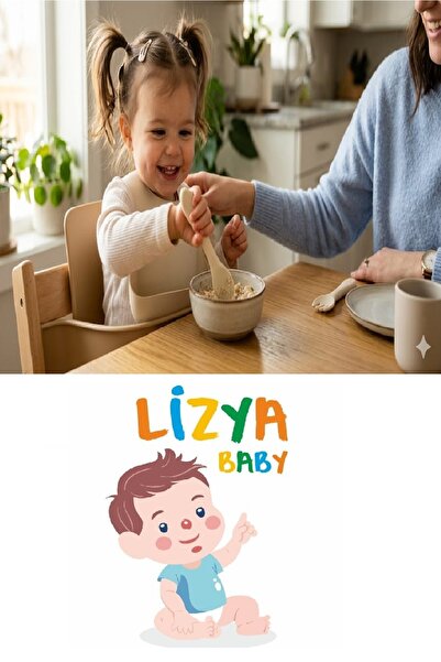 LİZYA BABY 100% Silicone Spoon and Fork Baby Feeding Set Fork and Food Spoon