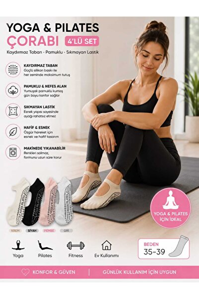 BY BNN SOCKS 4 Pack Yoga & Plates Socks