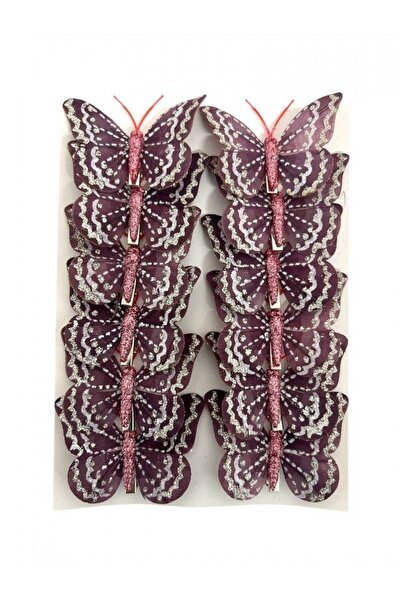 OEM Fluturi Decorativi Din Pene Roz Prafuit 12/Set
