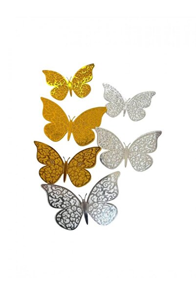 OEM Fluturi Din Hartie Aurii 12/Set Auriu