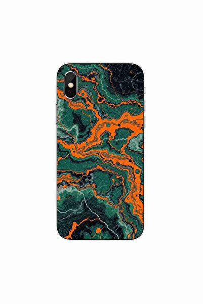 OEM Husa compatibila cu Apple iPhone XS Silicon Gel Tpu Model Soft Jade Marble
