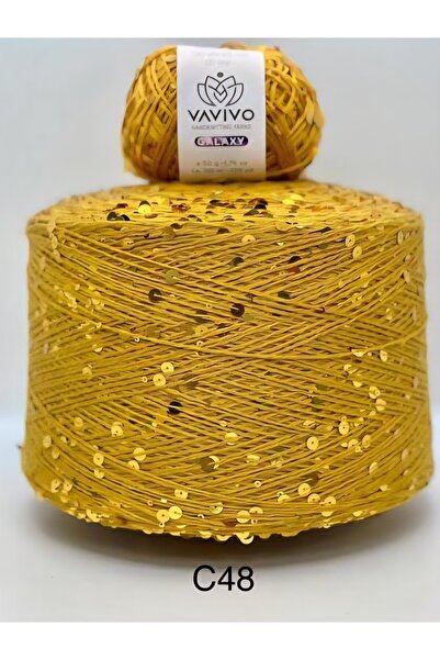 VAVIVO HANDKNITTING YARNS 50GR VAVIVO GALAXY 3+6 MM İRİ PULU PAYETLİ EL ÖRGÜ ...