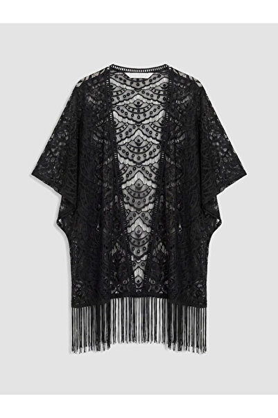 LC Waikiki Shawl Roba Collar Lace Fringed Women's Kimono for Style Enthusiast...