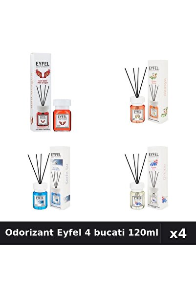 Eyfel Set 4 Odorizante Camera Betisoare - Red Dragon, Acacia, Cool Water, Orh...