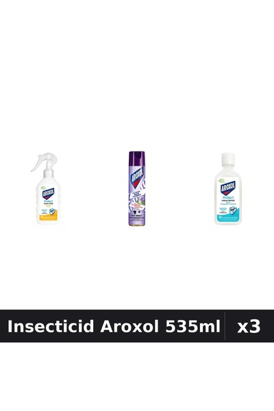 Aroxol Set 3 Insecticid și Repelent 535ml - Spray, Loțiune - Protecție Insecte