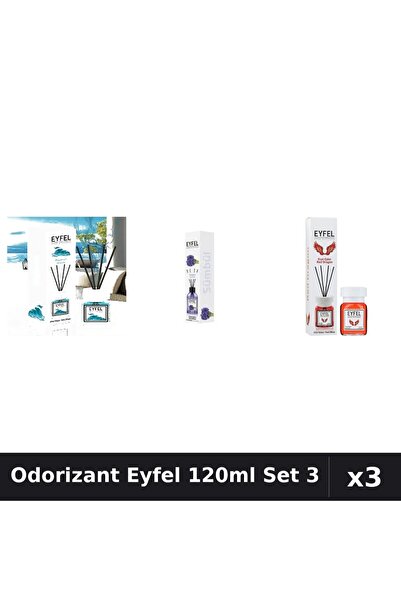 Eyfel Set 3 Odorizant Camera Betisoare 120ml - Ocean, Zambile, Red Dragon