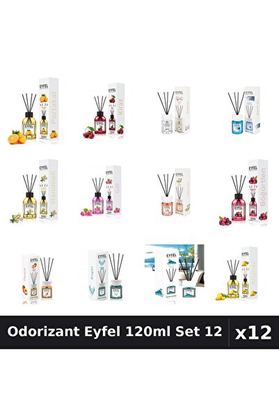 Eyfel Set 12 Odorizant Camera Betisoare 120ml - 12 Arome Asortate, Parfum Intens