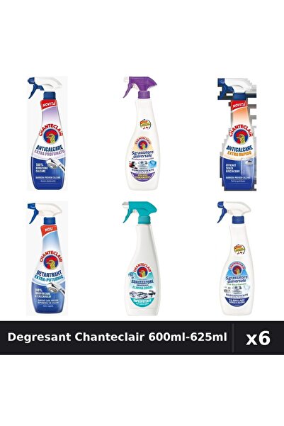 Chanteclair Set 6 Degresant Universal 600ml-625ml - Anticalcar, Mosc, Bicarbonat