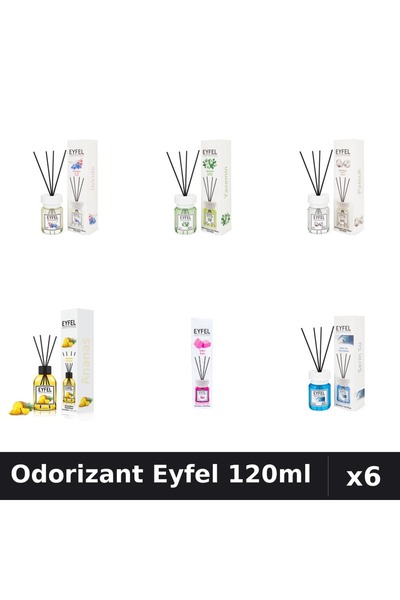 Eyfel Set 6 Odorizante Camera Betisoare - 6 Arome Asortate, 120ml