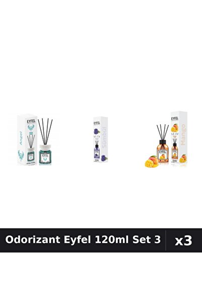 Eyfel Set 3 Odorizant Camera Betisoare 120ml - Angel, Zambile, Mango