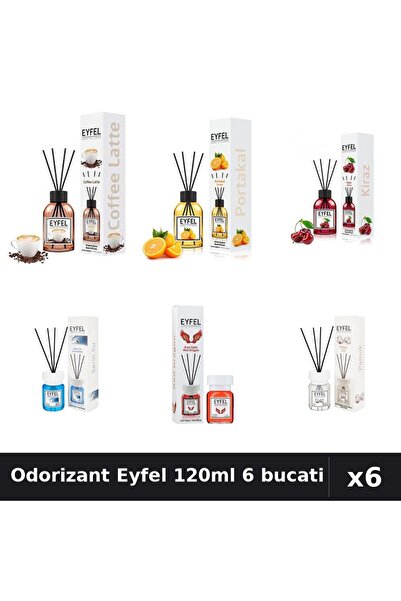 Eyfel Set 6 Odorizante Camera Betisoare - 6 Arome Asortate, 120ml Parfum