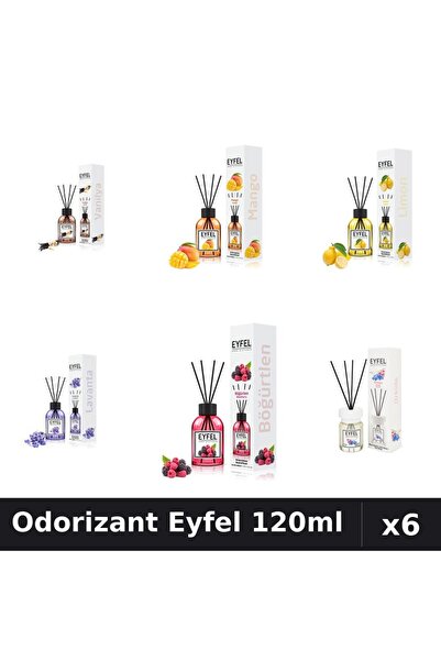 Eyfel Set 6 Odorizante Camera Betisoare - 6 Arome Asortate, 120ml Parfum