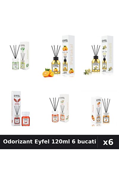 Eyfel Set 6 Odorizante Camera Betisoare - 6 Arome Asortate, 120ml Parfum Intens