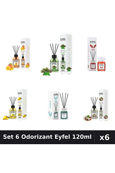 Eyfel Set 6 Odorizante Camera Betisoare, Ananas, Angel, Mango, Nuca De Cocos,...