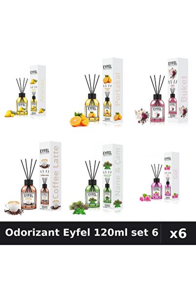 Eyfel Set 6 Odorizante Camera Betisoare - 6 Arome Asortate, 120ml Parfum