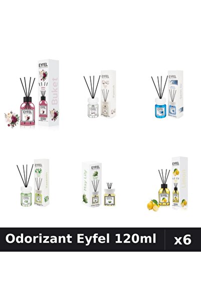 Eyfel Set 6 Odorizante Camera Betisoare - 6 Arome Asortate, 120ml Parfum