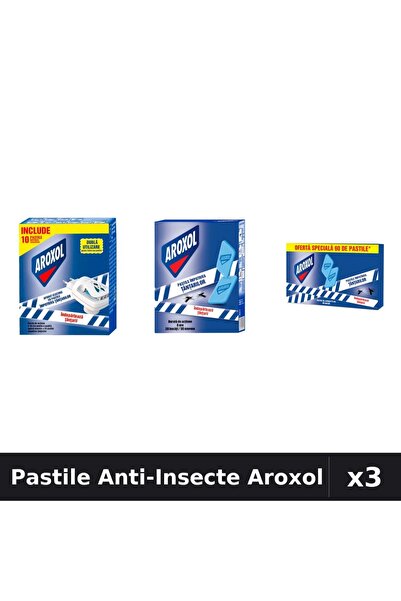 Aroxol Set 3 Pastile Anti-Insecte 30-60 buc - Protectie Casa Eficienta