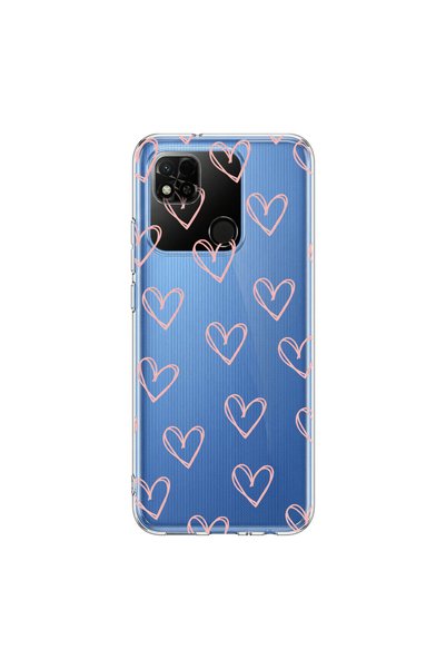 PPKin Redmi 10A Compatible Heart 6 Design Transparent Case