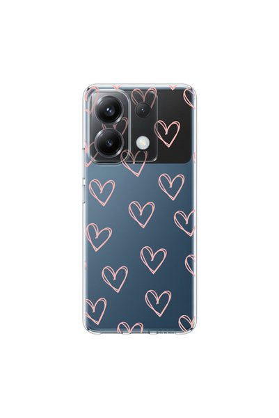 PPKin Poco X6 Compatible Heart 6 Design Transparent Case