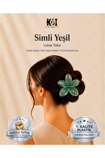 Koi Store Simli Yeşil Lotus Toka