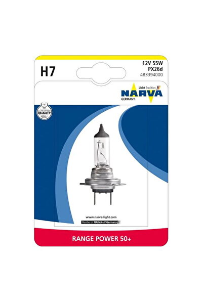 Narva Bec halogen H7, 12V, 55W - Putere cu 50% mai mare, Blister x1 bucată