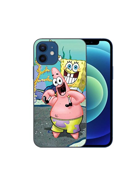 OEM Case compatible with Apple iPhone 12 Silicone Gel Tpu Spongebob Pattern