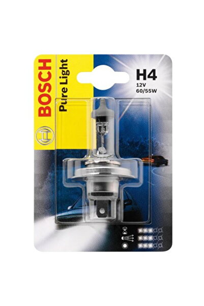 Bosch Bec halogen H4, 12V, 55W - Pure Light - Blister x1 bucata